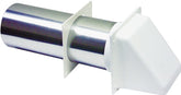 Lambro 222WS Hood Vent, 5-1/2 in W Hood, 5.69 in H Hood, 3 in Duct, Plastic Hood, White Hood